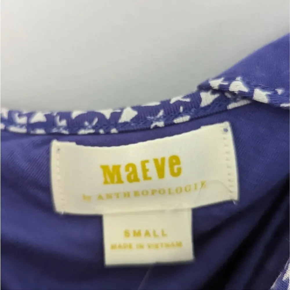 NEW Anthropologie Flutter Back Dress Size Small Retail $138 Blue Purple - Picture 3 of 8